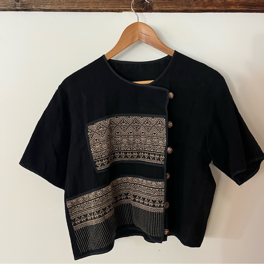Handmade Embroidered Women's Wrap Top